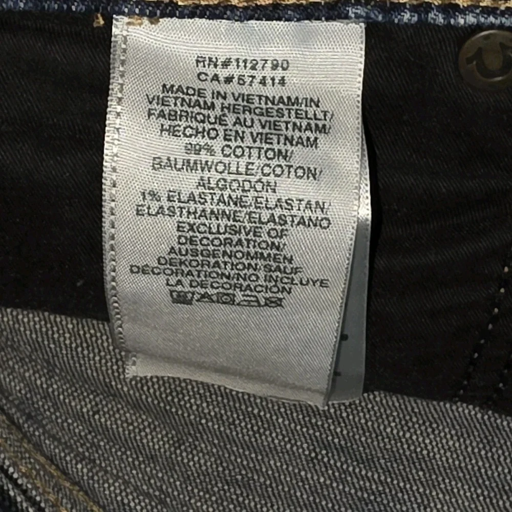True Religion Jean Shorts 34W Ricky Super T Cut‎ Off Raw Hem Stretch 11